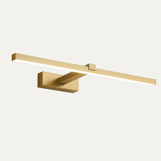 Applique murale LED blanche épurée, longue barre horizontale en aluminium, design minimaliste moderne.