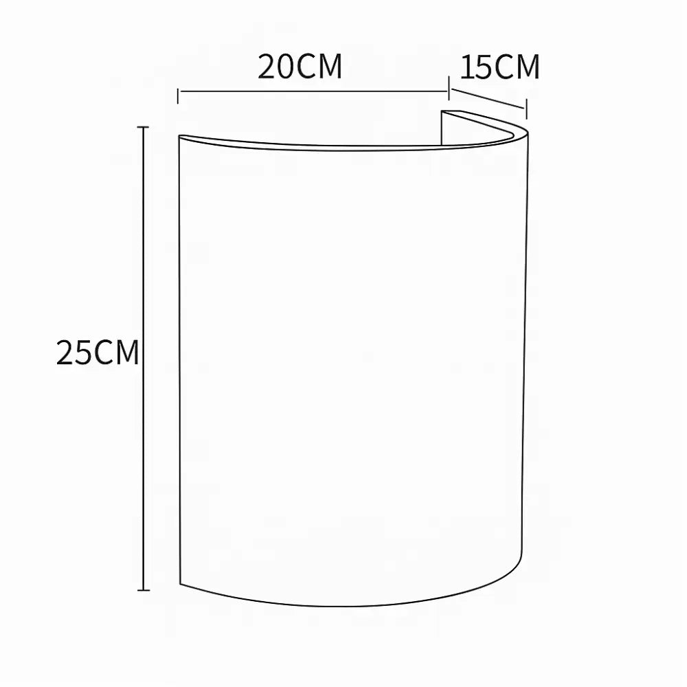 Applique murale en rotin, dos ouvert, bord arrondi, design épuré, 25x20x15 cm.