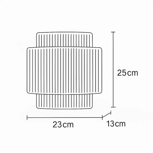 Applique murale cylindrique en rotin tressé japonais, 25×23×13 cm, lumière douce zen.