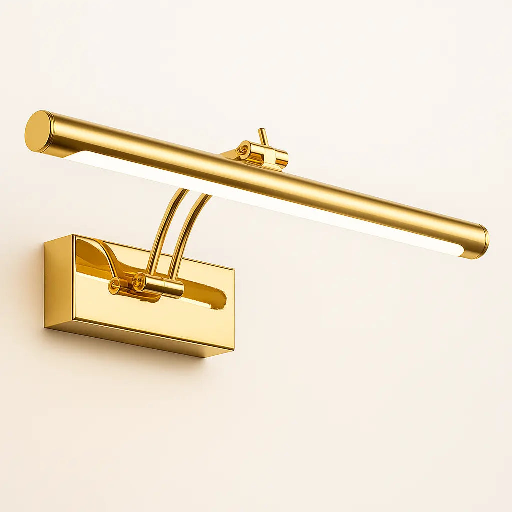 Applique murale LED moderne en aluminium, forme cylindrique élégante et base rectangulaire.