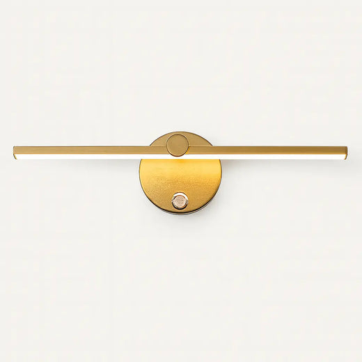 Applique murale noire moderne en aluminium avec LED et base circulaire.