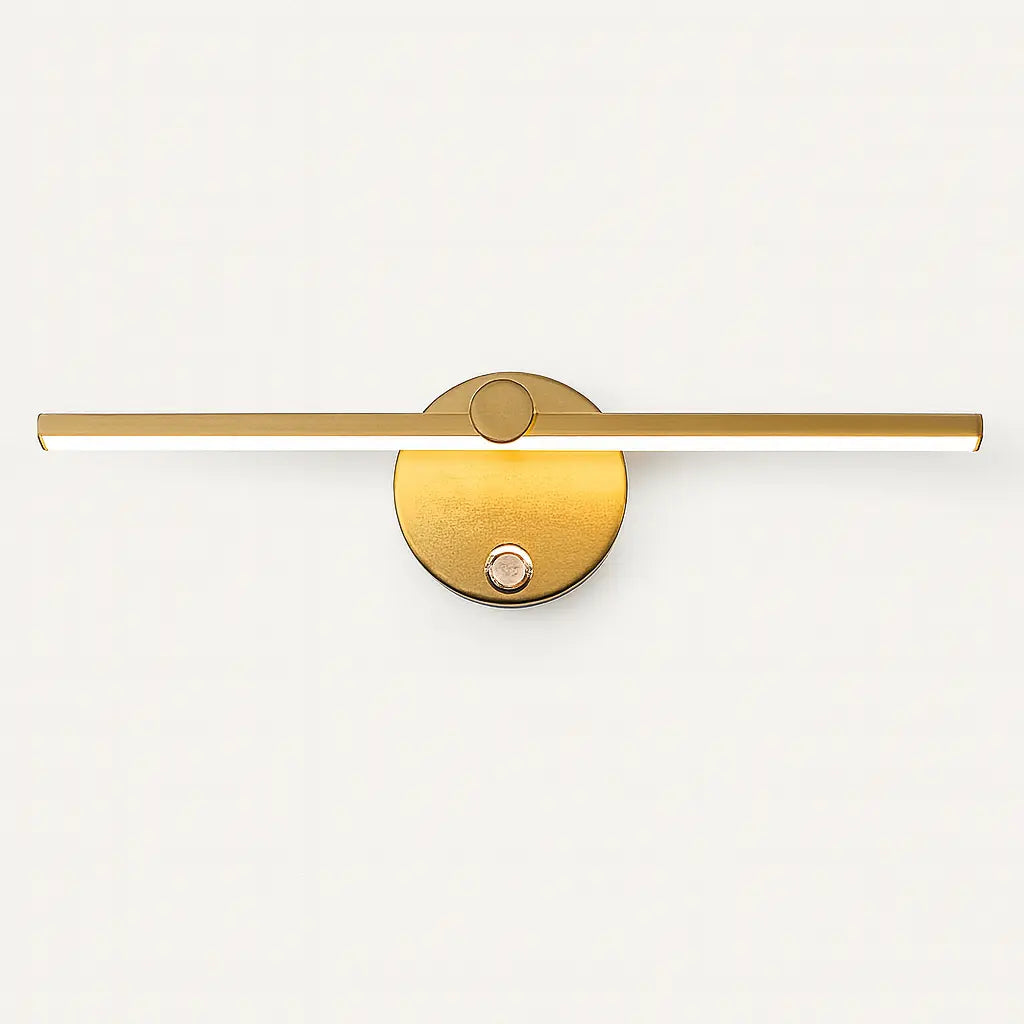 Applique murale noire moderne en aluminium avec LED et base circulaire.