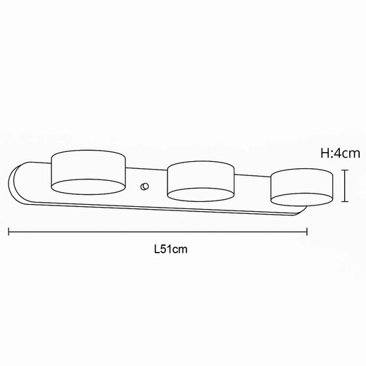 Dessin au trait d'une applique murale LED bois style japonais, trois cylindres sur base rectangulaire.